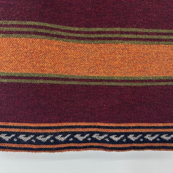 Loft Southwestern Blanket Faux Wrap Skirt Fringe Red Striped Cotton Womens Sz 2 - Picture 12 of 12